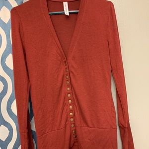 Rust snap cardigan